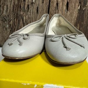 J. Crew gray leather ballet flats